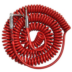 BULLET CABLE 30FT Red Coil Guitar Cable